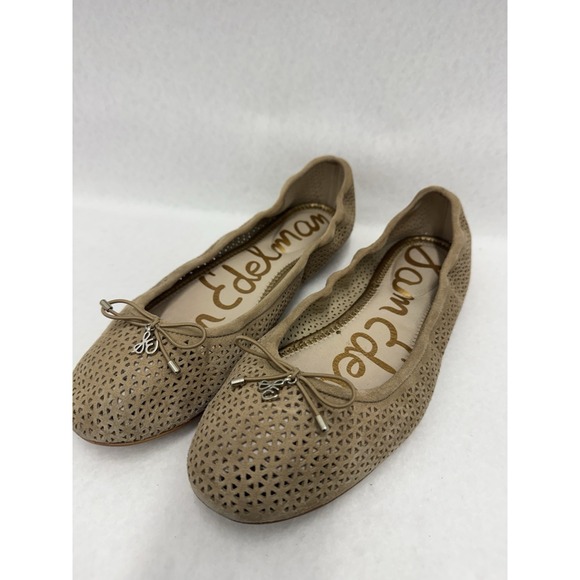 Sam Edelman Felicia 2 Brown Suede Laser Cut Ballet Flats Womens 9.5 - Picture 4 of 8